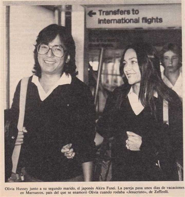 Olivia Hussey and her second husband Akira Fuse. Olivia hussey, Akira