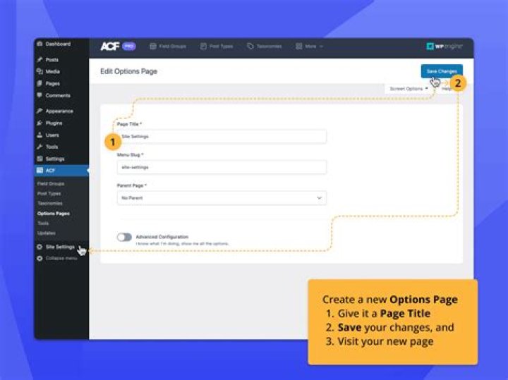Options page