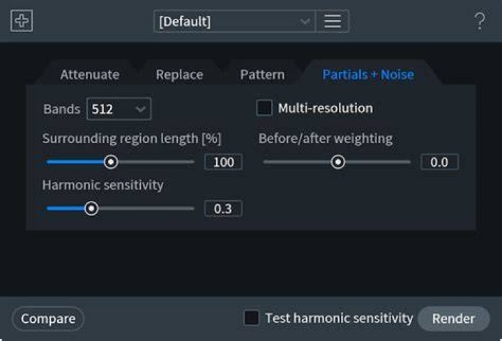 Partials and Noise Tab