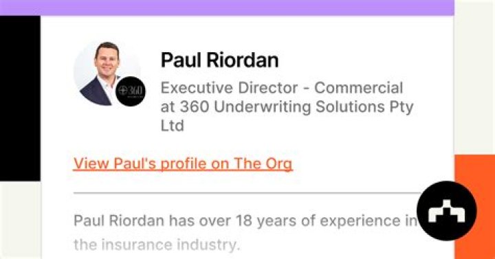 Paul Riordan Executive Director Commercial 360 Underwriting