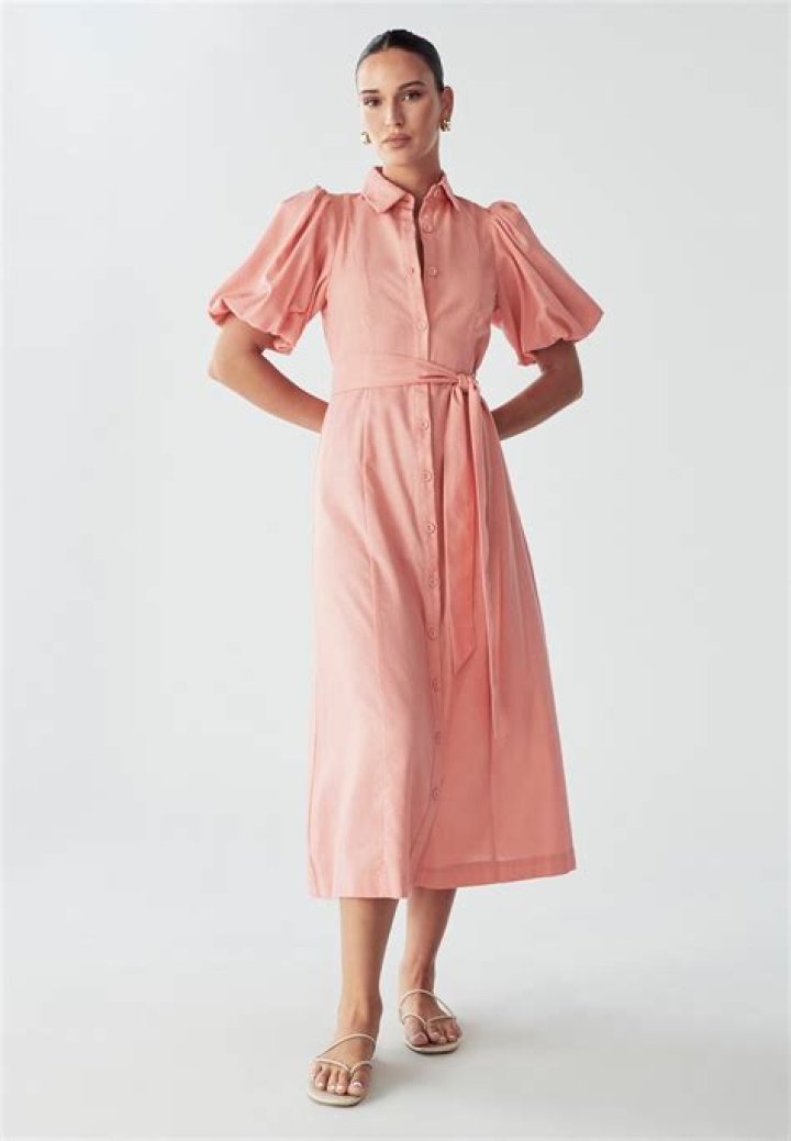 Peach Shirt Dress Peach shirt, Simple dresses, Shirt dress
