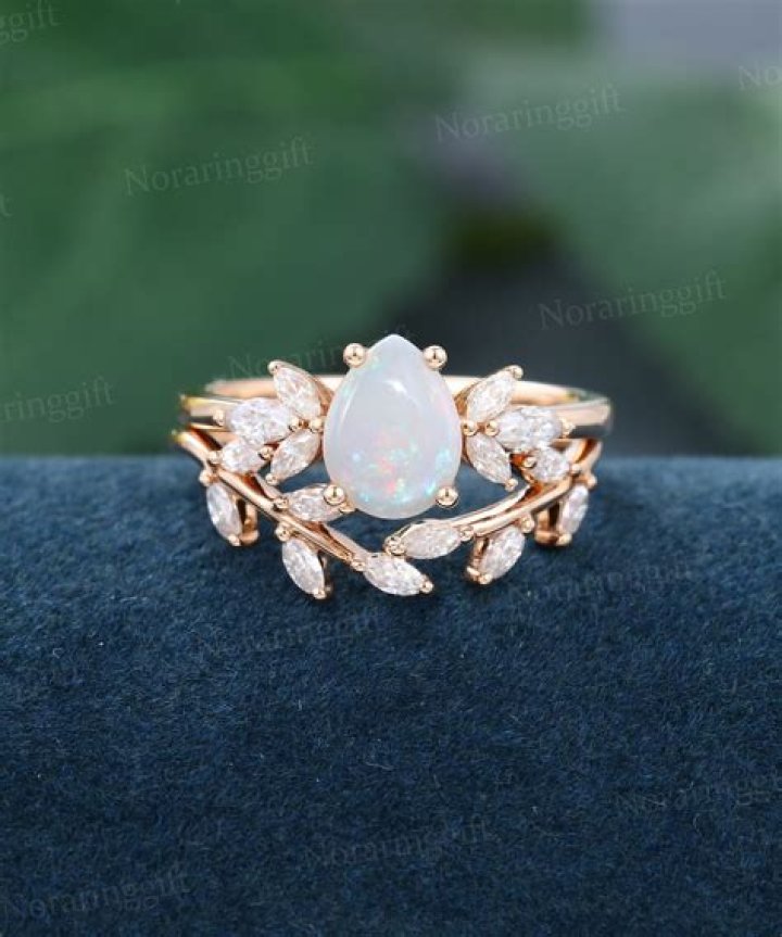 pear opal engagement ring