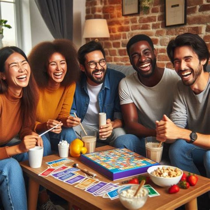 People celebrating playing Trivia