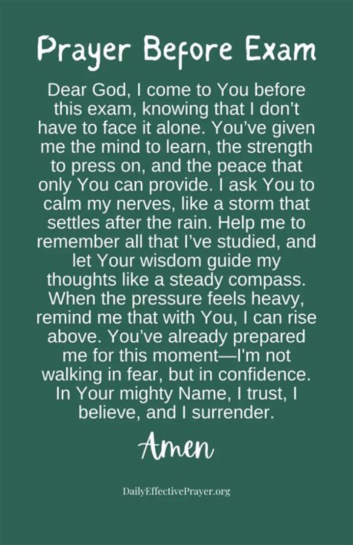 Pin on Exam prayer