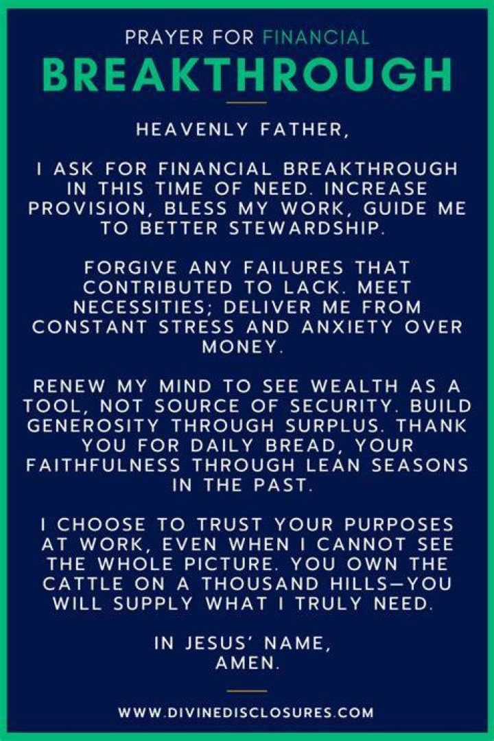 PRAYERS FOR BREAKTHROUGH