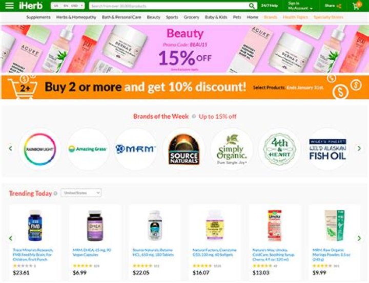 Promo codes in iHerb store