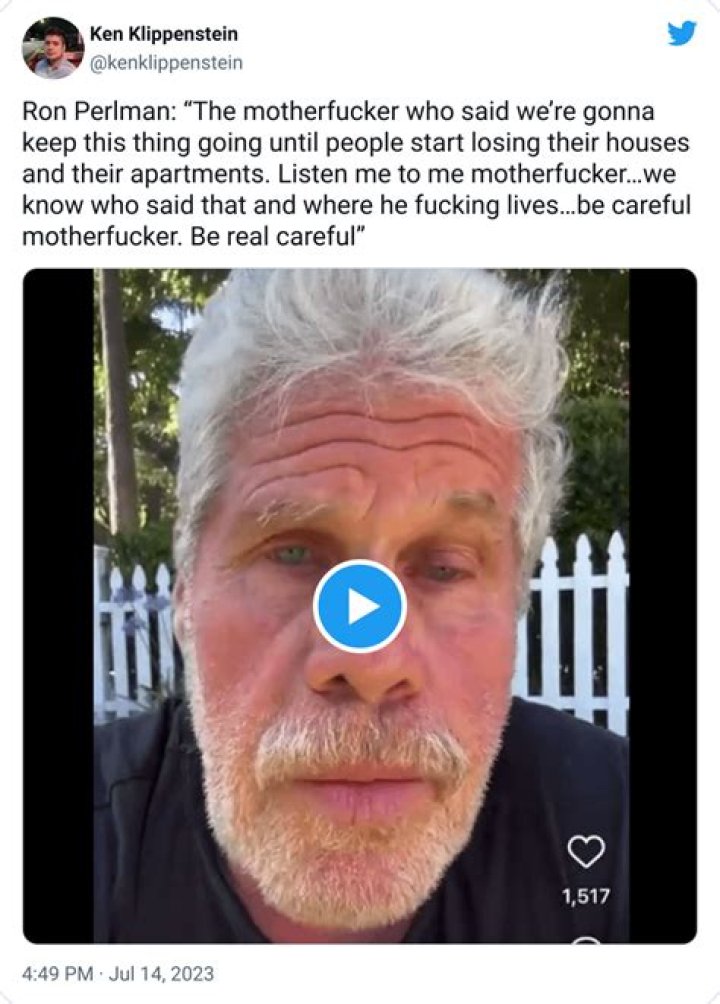 Ron Perlman disease What illness does Ron Perlman have?
