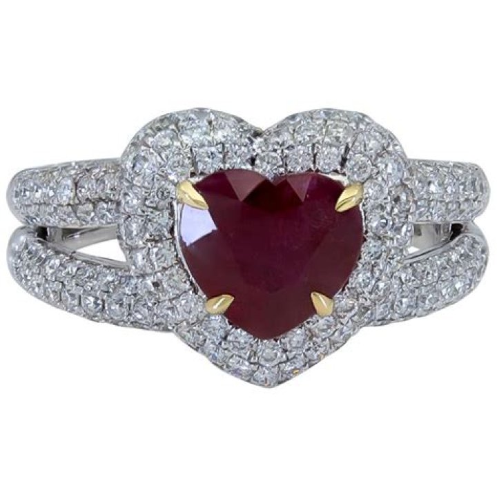 ruby heart engagement ring