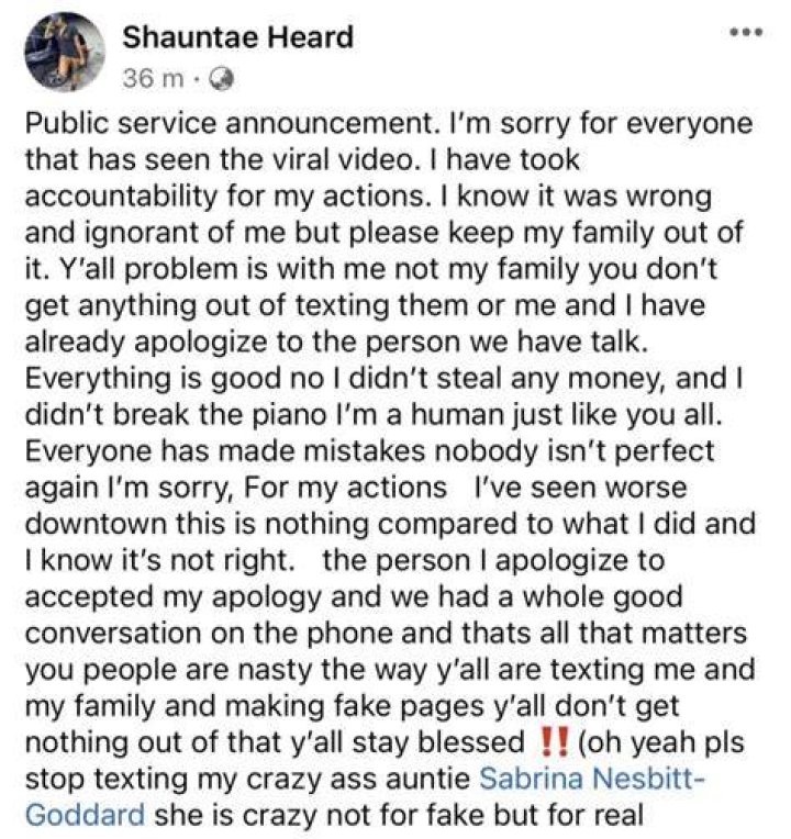 Shauntae Heard Receives Backlash After Viral Video Shows Her Destroying