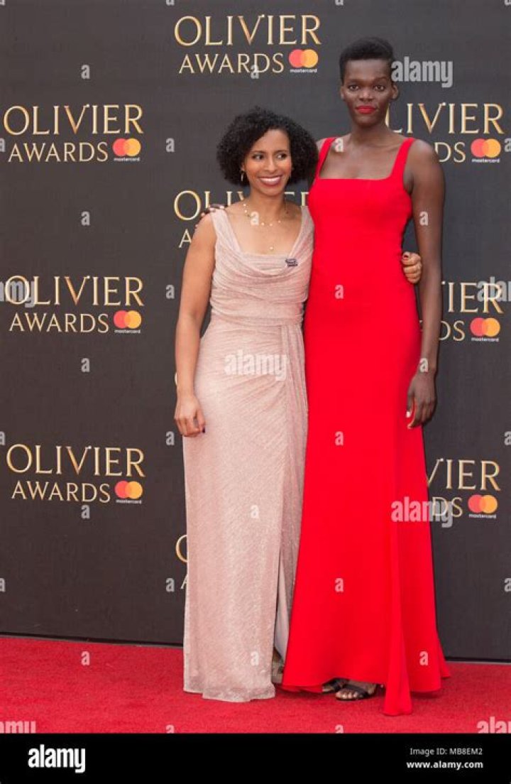 Sheila Atim (right) arriving for The Olivier Awards at the Royal Albert