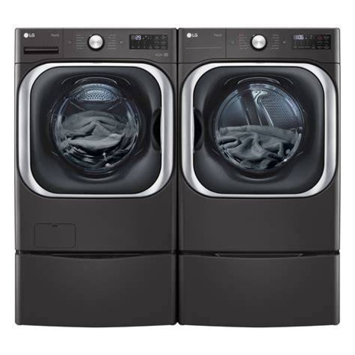 Shop LG TurboWash 360 WiFi Enabled Stackable Black Steel Washer