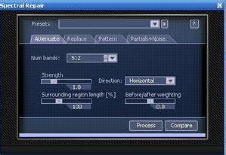 Spectral Repair Replace Tab