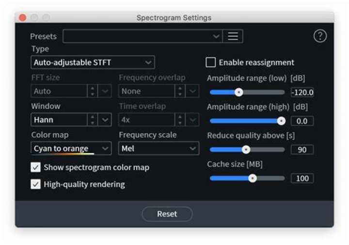 Spectrogram Settings
