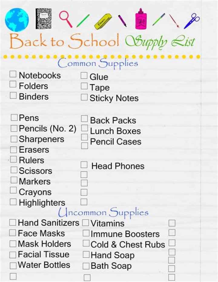 Supply Lists Supply Lists