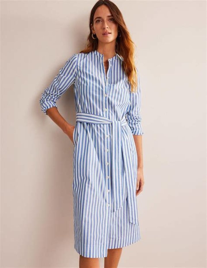 Tall Emily Stripe Shirt Dress Boohoo