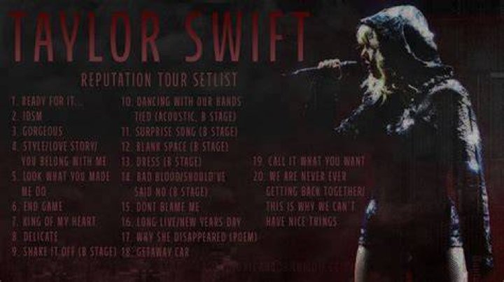 taylor swift reputation tour setlist