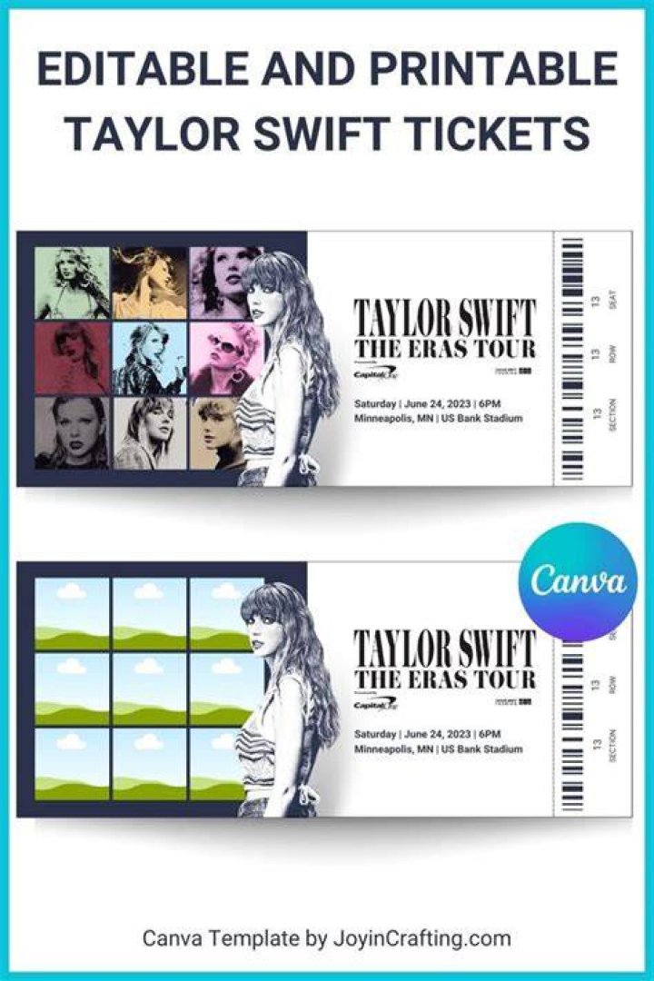Taylor Swift Ticket Template