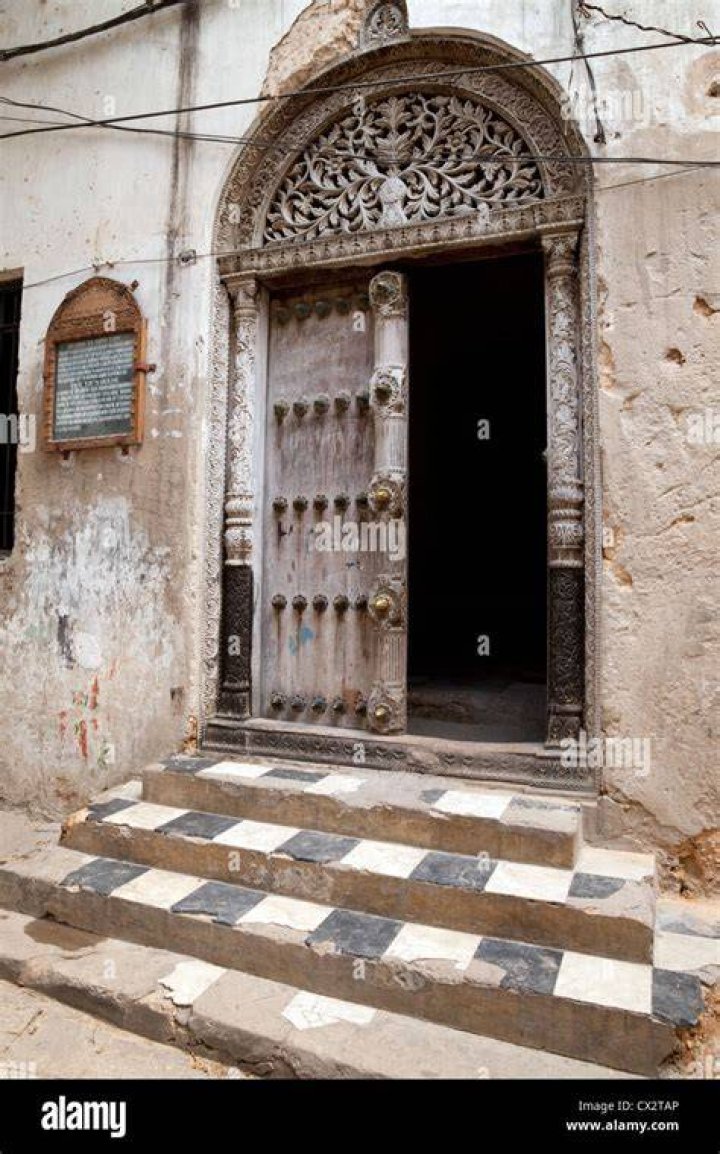 The door to the slaver Tippu Tip's house, Stone Town, Zanzibar Africa