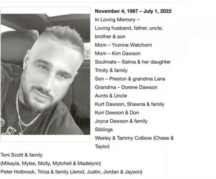 TikTok Andrew Dawson Obituary and Death Cause Missing Man