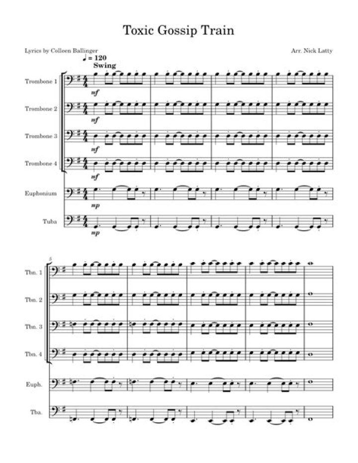 Toxic Gossip Train Sheet music for Ukulele, Oboe