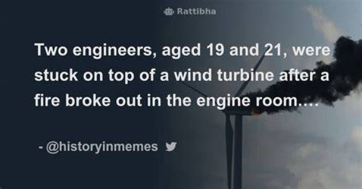 Two engineers, aged 19 and 21, were stuck on top of a wind turbine