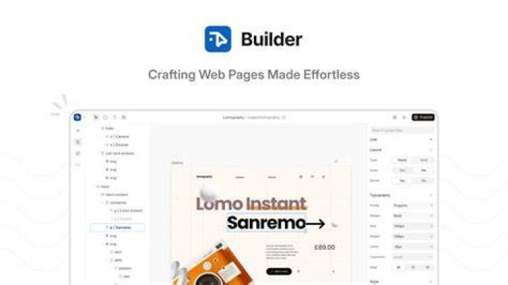 Ucraft Website Builder User Interface