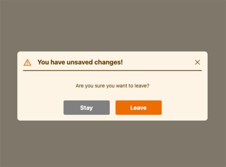 Unsaved changes prompt