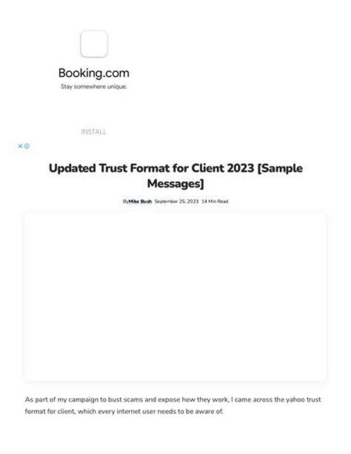 Updated Trust Format for Client 2023 [Sample Messages]