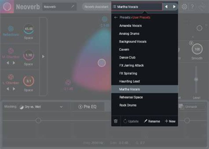 User presets screen