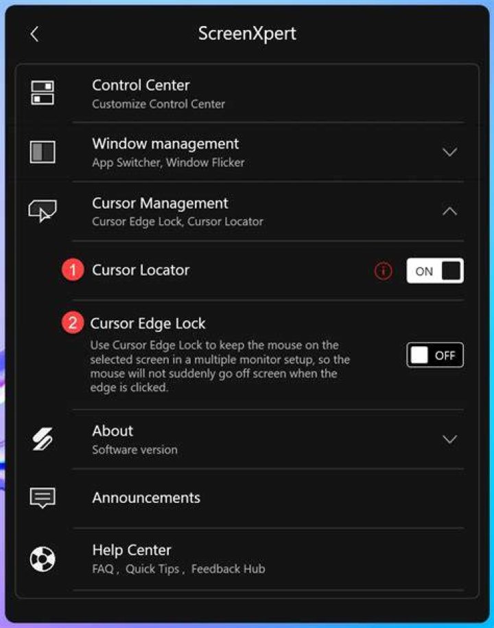 Variable Pitch cursor location readout