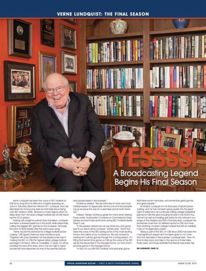 Verne Lundquist to call one more season of SEC football USA TODAY Sports