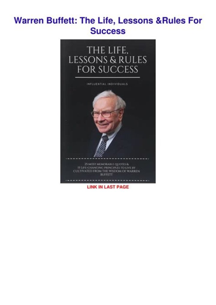 warren buffett: the life, lessons and rules for success