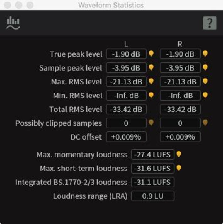 waveform stats window