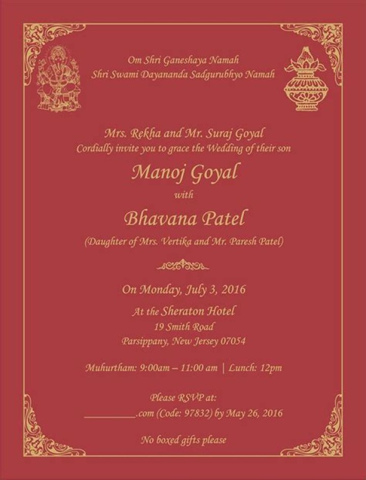 Wedding Invitation Wording For Hindu Wedding Ceremony Hindu wedding