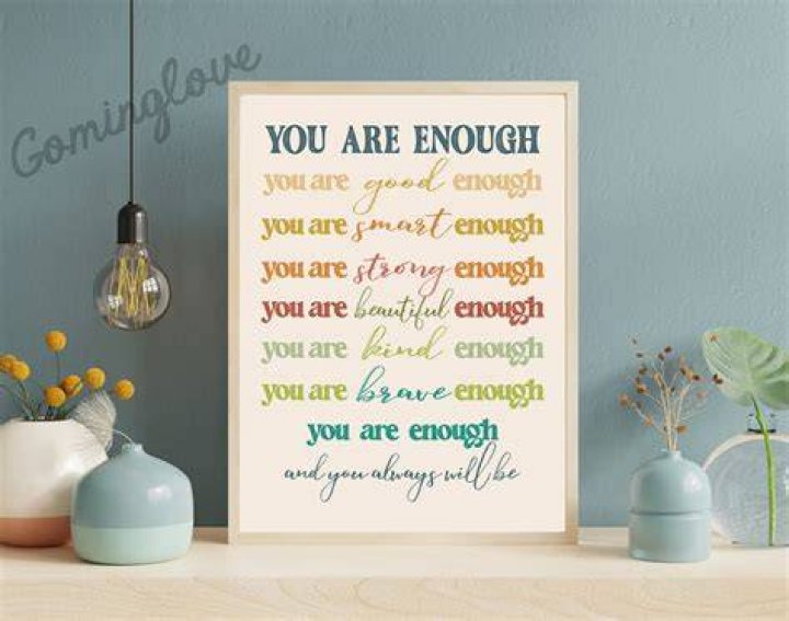 You Are Enough Wall Print Enough is enough quotes, Self quotes
